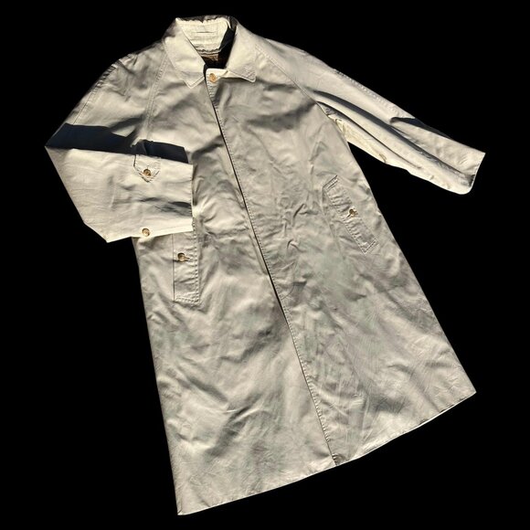 Burberry London Men's Classic Tan Beige Nova Check Trench Coat Size L XL - Picture 3 of 14